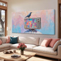 Abstract Wall Art Decor Modern Crow And Tv Head Art Prints Ready To Hang Room Wall Decor Canvas Wall Art For Living Room Bedroom Office Kitchen 24x48 Inch