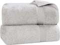Superior Egyptian Cotton 2-Piece Bath Sheet Towel Set, Oversized Body Towels For Adults And Kids, Large Towel For Bath, Shower, Guest Bathroom, Spa, Gym, Resort, Essentials, Airbnb, Silver