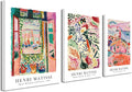 Wieco Art Canvas Wall Art 3 Piece Henri Mattise Art Abstract Colorful Matisse Posters Canvas Prints for Wall and Home Office Decorations