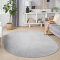 Nourison Home Essentials Indoor/Outdoor Silver Grey 6' x 9' Oval Area Rug, Easy Cleaning, Non Shedding, Bed Room, Living Room, Dining Room, Backyard, Deck, Patio (6x9 Oval)