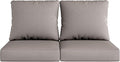 UIXE Outdoor Deep Seat Cushion Set with Slipcovers, Patio Furniture Cushions & Back Pillow, Sectional Sofa Bistro Chair Cushion - Coffee, Set of 2
