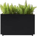 Outdoor Metal Planter Box 26Wx10Dx16H, Large Rectangular Trough Planters, Easy 5-Min Assembly, Modern Plant Container with Drainage Holes, Heavy Duty, Weather Resistant, Black