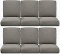 22x25/22x24 Outdoor Furniture Cushions Set of 6 - Comfortable Patio Chair Cushion for Rattan Wicker Dining Rocking Swivel Chairs Loveseat Couch L-Shape Sectional Sofa - Grey/Classic