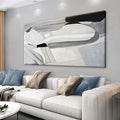TAIJXAGSG Canvas Art Wall Decor Abstract Wall Art For Living Room Modern Canvas Abstract Wall Decor Prints Pictures For Wall White Wall Art For Hotel Home Wall Decor 24x48 Inch