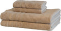 Mosobam Luxury Turkish 4pc XL Towel Set 35X70 16X30 Light Taupe Oversize 700 GSM Bamboo Viscose & Aegean Turkish Combed Cotton