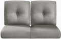 22x25/22x24 Outdoor Seat Cushions Set of 2 - Comfortable High Back Water-Resistant Patio Wicker Chairs Cushion for Rattan Dining Rocker Glider Loveseat Couch Sectional Sofa - Grey/Button