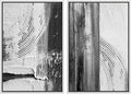 SIGNWIN Framed Canvas Print Wall Art Set Black White Industrial Paint Strokes Abstract Shapes Illustrations Modern Art Minimal Decorative Nordic for Living Room, Bedroom, Office - 16