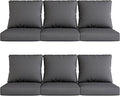 UIXE Outdoor Deep Seat Cushion Set with Slipcovers, Patio Furniture Cushions & Back Pillow, Sectional Sofa Bistro Chair Cushion - Gray, Set of 6