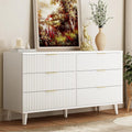 Lulive White Dresser for Bedroom Wood Dressers Chest of Drawers, Fluted 53.2