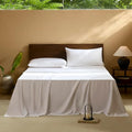 EVERLY Twin Sheets Set,Luxuriously 400 Thread Count Organic Viscose Derived from Bamboo Bed Sheet,Cooling Sheets for Twin Size 3 Piece Deep Pockets Bedding Sheets &Pillowcases-White