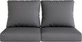 UIXE Outdoor Deep Seat Cushion Set with Slipcovers, Patio Furniture Cushions & Back Pillow, Sectional Sofa Bistro Chair Cushion - Gray, Set of 2