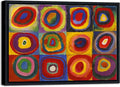 Wieco Art Framed Canvas Wall Art Squares with Concentric Circles of Wassily Kandinsky's Classical Famous Paintings Reproduction for Wall Decor Living Room Home Decorations