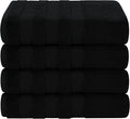 American Soft Linen Salem 100% Cotton Turkish 4 Piece Bath Towels for Bathroom, 600 GSM Soft Absorbent Quick Dry Bath Towel Set, Black