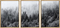 SIGNWIN Framed Canvas Print Wall Art Set Black & White Misty Mountain Forest Nature Wilderness Photography Modern Art Chic Landscape Relax/Calm for Living Room, Bedroom, Office - 16