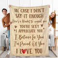 Couple Gifts for Girlfriend Boyfriend - Soft Fleece Throw Blankets 60x80 in - Wedding Anniversary Birthday Gifts for Him Her Husband Wife Women Men, I Love You Blanket