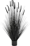KOL Artificial 5ft Horsetail Reed Grass, 59in Tall Artificial Indoor Outdoor Fake Grass Plant, Home Office Décor Artificial Dogtail Grass in Pot Faux Plants Greenery, Wedding Decor - Black