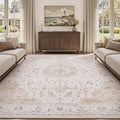 PADOOR-Vintage Area Rug 8X10 Rugs for Living Room-Soft Beige Rugs for Bedroom-Machine Washable Rug Non Slip Carpet-Rug for Dining Room Living Room Bedside Office
