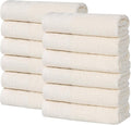 Superior Honeycomb Cotton Medium Weight Towels, for Guest Bath, Master Bathroom, Shower, Quick Dry, Adults, Home Essentials, Textured Waffle Border, Assorted Towel Set, 12 Piece Face Towel Set, Ivory