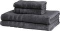 Mosobam Luxury Turkish 4pc XL Towel Set 35X70 16X30 Charcoal Gray (Dark Grey) 700 GSM Bamboo Viscose & Aegean Turkish Combed Cotton