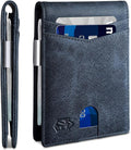 Zitahli Slim Wallet for Men Gifts 12 Card Slots ID Window With Money Clip Minimalist RFID Front Pocket Bifold Leather Small Thin Gift Box Dad Birthday Christmas Regalos Hombres