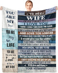 Gifts for Wife, Anniversary Blanket Gifts for Women Her Wife, Wifey Birthday Ideas from Husband, Romantic I Love You Present for Her, Christmas Valentines Mothers Day Presents Throw Blanket 60x50in