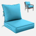 Premium Outdoor Seat Cushion Chair Cushions for Patio Furniture 24 L X 24 W X 5 H Waterproof & Fade Resistant Deep Seat and Backrest Cushion Set with Removable Covers for Chair, Sofa