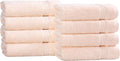 Superior Egyptian Cotton 8-Piece Hand Towel Set, Towel Basics For Quick Dry, Absorbent Small Towels, Facial, Spa, Kitchen, Bathroom Essentials, Apartment, Guest Bath, Soft, Washcloth, Peach