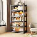 Tall Bookshelf with Open Shelves, Metal Office Book Shelf, Adjustable Organizer Bookcase, Standing Storage Organizer Shelf for Living Room (40
