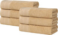 Superior Honeycomb Cotton Medium Weight Towels, for Guest Bath, Master Bathroom, Shower, Kitchen, Quick Dry, Adults, Home Essentials, Textured Waffle Border, Towel Set, Hand Towels, Set of 6, Gold