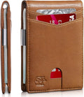 Zitahli Slim Wallet for Men Gifts 12 Card Slots ID Window With Money Clip Minimalist RFID Front Pocket Bifold Leather Small Thin Gift Box Dad Birthday Christmas Regalos Hombres