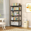 Tall Bookshelf with Open Shelves, Metal Office Book Shelf, Adjustable Organizer Bookcase, Standing Storage Organizer Shelf for Living Room (35.4
