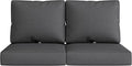 UIXE Outdoor Deep Seat Cushion Set with Slipcovers, Patio Furniture Cushions & Back Pads, Sectional Sofa Bistro Chair Cushion - Gray, Set of 2
