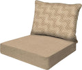 Honeycomb Outdoor Essentials Deep Seat, 24 x 24, Courtyard Geo Almond Chair Cushion for Patio Furniture