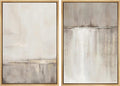 SIGNWIN Framed Canvas Print Wall Art Set Grunge Duotone Tan Landscape Abstract Shapes Illustration Modern Art Decorative Nordic Chic Relax/Zen for Living Room, Bedroom, Office - 24