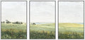 SIGNWIN Framed Canvas Print Wall Art Set Green Pasture Countryside Flower Field Nature Abstract Illustrations Modern Art Decorative Nordic Rustic for Living Room, Bedroom, Office - 24