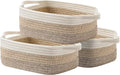KALLAX Small Woven Basket, 12 x 8 x 4.5 Inches, Small Storage Baskets for Organizing, Gift Baskets Empty, Cute Rope Shelf Closet Storage Bins for Shelves, Dog Toy Basket, Gradient Brown