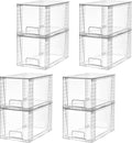 Vtopmart 8 Pack Large Stackable Storage Drawers,Clear Acrylic Drawer Organizers with Handles, Easily Assemble for Fridge, Bathroom,Kitchen Undersink,Cabinet,Pantry Organization and Storage