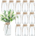 Vintage Glass Flower Vase,12 Pack Farmhouse Transparent White Glass Centerpiece Vases Mason Jars for Weddings, Parties & Home Decor Bulk (12, Transparent)