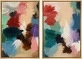 SIGNWIN Framed Wall Art Print Set Colorful Abstract Brushstroke Vibrant Illustrations Modern Art Rustic Relax/Calm Multicolor for Living Room, Bedroom, Office - 16