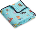 LollyBanks Muslin Blanket 100% Organic Cotton, Summer Muslin Quilt Lightweight, 6 Layers Baby Blankets 47