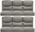 22x25/22x24 Outdoor Furniture Cushions Set of 6 - Comfortable Patio Chair Cushion for Rattan Wicker Dining Rocking Swivel Chairs Loveseat Couch L-Shape Sectional Sofa - Grey/Smile