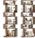 Tangkula 6-Tier S-Shaped Bookshelf, 64