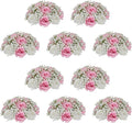 NUPTIO Pink Rose Flowers for Centerpieces: 10 Pcs 8.6 inch Diameter Artificial Flower Balls Fake Flower Ball Arrangement Bouquet Wedding Centerpieces for Tables Decorations