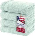 American Veteran Towel, Hand Towels for Bathroom Set of 4, 100% Cotton Turkish Hand Towel Sets Clearance Prime, Soft Hand Face Towels, Mint Green Hand Towels