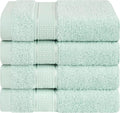 American Soft Linen Salem Washcloth Sets, 4 Piece Luxury 600 GSM 100% Cotton Washcloths for Bathroom, 13x13 inches Washrags Premium Quality Hand Face Towels, Mint
