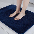 COSY HOMEER Extra Thick Bath Rugs for Bathroom - Anti-Slip Bath Mats Soft Plush Yarn Shaggy 100% Strong Mirco Polyeste Mat Living Room Bedroom Mat Floor Water Absorbent(Navy,16x24 - Inches)