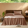 EVERLY Full Sheets Set,Luxuriously 400 Thread Count Organic Viscose Derived from Bamboo Bed Sheet,Cooling Sheets for Full Size 4 Piece Deep Pockets Bedding Sheets &Pillowcases-Brick Red