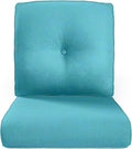 22x25/22x24 Outdoor Replacement Cushions - 1 Set High Back Deep Seat Patio Furniture Cushion for Wicker Dining Swivel Rocking Chairs Rattan Loveseat Couch Sectional Sofa - Turquoise/Button