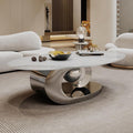 Modern Oval Sintered Stone Coffee Table, 49.2