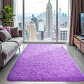 Purple Area Rugs for Bedroom Living Room, 3x5 Soft Fluffy Fuzzy Shag Plush Furry Carpet, Large Indoor Floor Mat for Kids Nursery Home Dorm Office Decor Aesthetic